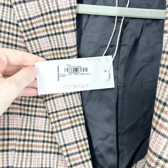 NWT Maje Valilo Plaid Wool Blend Blazer Jacket - Picture 7 of 7